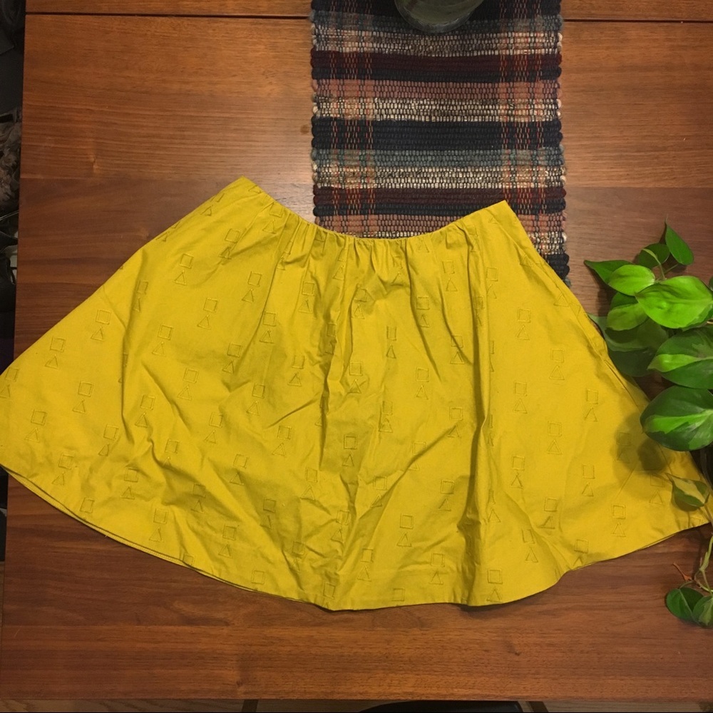 Kate Spade Saturday yellow circle skirt